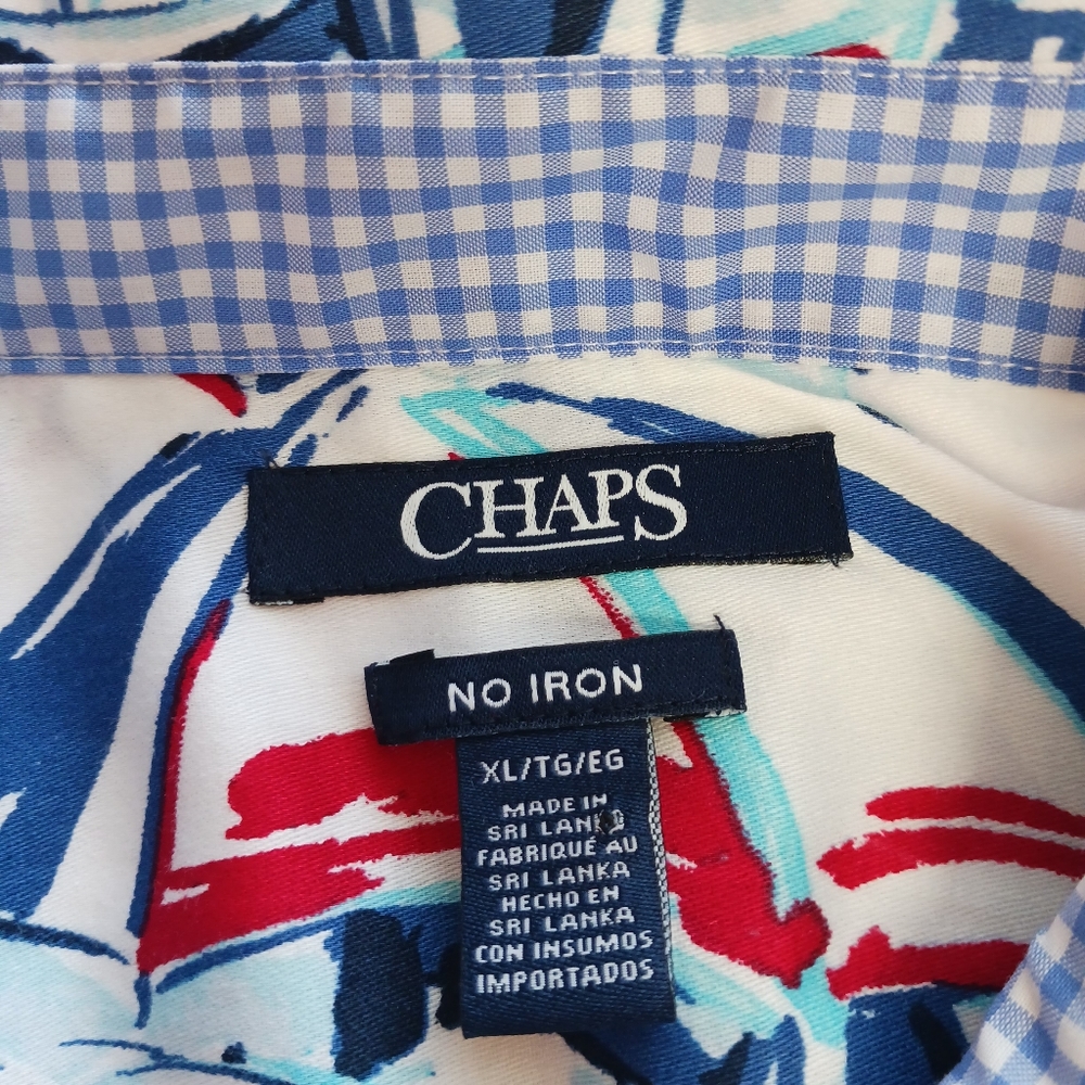 Chaps XL Ladies Button Up Shirt. Flip Cuffs, No Iron, Slimming Fit - Picture 5 of 10